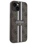 Guess case for  iPhone 15 6,1&quot; GUHMP15SP4RPSW HC MAGSAFE 4G PRINTED STRIPES BROWN 3666339203443