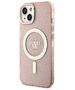 Guess case for iPhone 14 Plus 6,7&quot; GUHMP14MHCMCGP pink hardcase Magsafe IML Glitter Gold 3666339125875