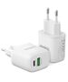 Wall Charger 30W 1x USB type C PD 1x USB QC Duzzona T2 white 6934913042489