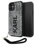 Original Case IPHONE 11 Karl Lagerfeld Hardcase Sequins Cord (KLHCN61PSQRKS) silver 3666339128029