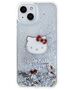 Original Case IPHONE 13 / 14 / 15 Hello Kitty Hardcase Liquid Glitter Charms Kitty Head (HKHCP14SLIKHET) silver 3666339186166