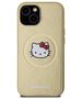 Original Case IPHONE 13 / 14 / 15 Hello Kitty Hardcase Leather Kitty Head MagSafe (HKHMP14SPGHCKD) gold 3666339189020