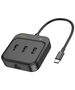 Hoco Adaptor USB-C la 3x USB2.0 + RJ45, 0.2m - Hoco Easy Link (HB35) - Black 6931474798978 έως 12 άτοκες Δόσεις