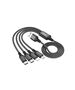 Hoco Cablu USB-A la 2xType-C, Lightning, Micro-USB, 2A, 1m - Hoco Super (X76) - Black 6931474767424 έως 12 άτοκες Δόσεις