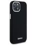 DKNY case for iPhone 15 6,1&quot; DKHMP15SSMCHLK black HC Magsafe silicone w horizontal metal logo 3666339265717