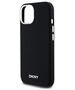 DKNY case for iPhone 15 6,1&quot; DKHMP15SSMCHLK black HC Magsafe silicone w horizontal metal logo 3666339265717