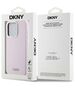 DKNY case for iPhone 15 Pro 6,1&quot; DKHMP15LSMCHLP pink HC Magsafe silicone w horizontal metal logo 3666339265878