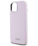 DKNY case for iPhone 15 Plus 6,7&quot; DKHMP15MSMCHLP pink HC Magsafe silicone w horizontal metal logo 3666339265861