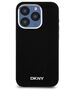 DKNY case for iPhone 15 Pro 6,1&quot; DKHMP15LSMCHLK black HC Magsafe silicone w horizontal metal logo 3666339265731