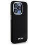 DKNY case for iPhone 15 Pro 6,1&quot; DKHMP15LSMCHLK black HC Magsafe silicone w horizontal metal logo 3666339265731