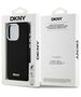 DKNY case for iPhone 15 Pro 6,1&quot; DKHMP15LSMCHLK black HC Magsafe silicone w horizontal metal logo 3666339265731