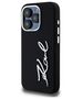 Karl Lagerfeld case for iPhone 15 Pro 6,1&quot; KLHCP15LSCMSMVK black HC silicone sign metal logo 3666339253363