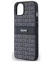 DKNY case for iPhone 15 Plus 6,7&quot; DKHCP15MPRTHSLK HC PU black repeat texture pattern w tonal stripe 3666339260408