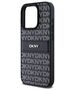 DKNY case for iPhone 15 Pro 6,1&quot; DKHCP15LPRTHSLK black HC PU repeat texture pattern w tonal stripe 3666339260415