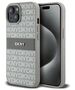 DKNY case for iPhone 15 6,1&quot; DKHCP15SPRTHSLE beige HC PU repeat texture pattern w tonal stripe 3666339260538