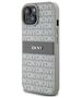 DKNY case for iPhone 15 6,1&quot; DKHCP15SPRTHSLE beige HC PU repeat texture pattern w tonal stripe 3666339260538