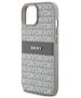 DKNY case for iPhone 15 6,1&quot; DKHCP15SPRTHSLE beige HC PU repeat texture pattern w tonal stripe 3666339260538