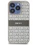 DKNY case for iPhone 15 Pro 6,1&quot; DKHCP15LPRTHSLE beige HC PU repeat texture pattern w tonal stripe 3666339260552