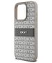 DKNY case for iPhone 15 Pro 6,1&quot; DKHCP15LPRTHSLE beige HC PU repeat texture pattern w tonal stripe 3666339260552