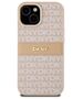 DKNY case for iPhone 15 6,1&quot; DKHCP15SPRTHSLP pink HC PU repeat texture pattern w tonal stripe 3666339260675