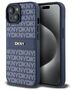 DKNY case for iPhone 15 6,1&quot; DKHCP15SPRTHSLB blue HC PU repeat texture pattern w tonal stripe 3666339260811