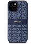 DKNY case for iPhone 15 6,1&quot; DKHCP15SPRTHSLB blue HC PU repeat texture pattern w tonal stripe 3666339260811