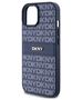 DKNY case for iPhone 15 6,1&quot; DKHCP15SPRTHSLB blue HC PU repeat texture pattern w tonal stripe 3666339260811