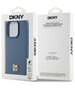 DKNY case for iPhone 15 Pro 6,1&quot; DKHMP15LPSHRPSB blue HC Magsafe pu repeat pattern w stack logo 3666339261672