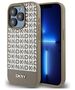 DKNY case for iPhone 15 Pro 6,1&quot; DKHMP15LPSOSPW brown HC Magsafe pu repeat pattern w bottom stripe 3666339262099