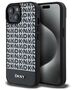 DKNY case for iPhone 15 6,1&quot; DKHMP15SPSOSPK black HC Magsafe pu repeat pattern w bottom stripe 3666339262211