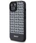 DKNY case for iPhone 15 6,1&quot; DKHMP15SPSOSPK black HC Magsafe pu repeat pattern w bottom stripe 3666339262211