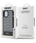 DKNY case for iPhone 15 6,1&quot; DKHMP15SPSOSPK black HC Magsafe pu repeat pattern w bottom stripe 3666339262211