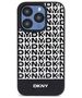 DKNY case for iPhone 15 Pro 6,1&quot; DKHMP15LPSOSPK black HC Magsafe pu repeat pattern w bottom stripe 3666339262235