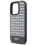 DKNY case for iPhone 15 Pro 6,1&quot; DKHMP15LPSOSPK black HC Magsafe pu repeat pattern w bottom stripe 3666339262235