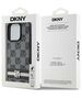 DKNY case for iPhone 15 Pro 6,1&quot; DKHCP15LPCPTSSK black HC PU checkered pattern w printed stripes 3666339263218