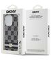 DKNY case for iPhone 15 Pro 6,1&quot; DKHMP15LHCPTSK black HC Magsafe pc tpu checkered pattern w printed stripes 3666339269371