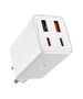 Baseus Charger for 2x USB Socket, 2x Type-C, 65W + Type-C to Type-C Cable - Baseus (P10162701213-00) - White 6932172644437 έως 12 άτοκες Δόσεις