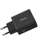 Baseus GaN Charger, 2x USB, Type-C, Fast Charging, 30W - Baseus (P10111402113-00) - Cluster Black 6932172651138 έως 12 άτοκες Δόσεις