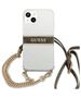 Original Case IPHONE 13 MINI Guess Hardcase 4G Brown Strap Gold Chain (GUHCP13SKC4GBGO) transparent 3666339023317