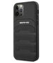 Case IPHONE 12 PRO MAX Mercedes AMG Hardcase Leather Debossed Lines (AMHCP12LGSEBK) black 3666339013943