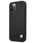 Original Case IPHONE 12 / 12 PRO BMW Hardcase Leather Deboss (BMHCP12MRCDPK) black 3666339010751