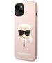 Original Case IPHONE 14 PLUS Karl Lagerfeld Hardcase Silicone Karl`s Head Magsafe light pink 3666339078041