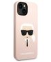 Original Case IPHONE 14 PLUS Karl Lagerfeld Hardcase Silicone Karl`s Head Magsafe light pink 3666339078041