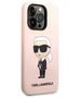 Original Case IPHONE 14 PRO MAX Karl Lagerfeld Hardcase Silicone Ikonik (KLHCP14XSNIKBCP) pink 3666339098643