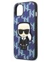 Original Case IPHONE 13 MINI Karl Lagerfeld Hardcase Monogram Ikonik Patch blue 3666339049485