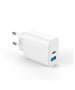 Forever TC-07 PD QC charger 1x USB-C 1x USB 30W white + USB-C - USB-C cable 60W 5907457738447