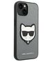 Original Case IPHONE 14 Karl Lagerfeld Hardcase Saffiano Choupette Head Patch silver 3666339076993