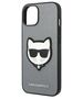 Original Case IPHONE 14 Karl Lagerfeld Hardcase Saffiano Choupette Head Patch silver 3666339076993