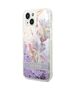 Case IPHONE 14 PLUS Guess Hardcase Flower Liquid Glitter purple 3666339088392