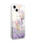 Case IPHONE 14 PLUS Guess Hardcase Flower Liquid Glitter purple 3666339088392